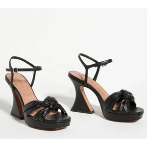 Anthropologie x Vicenza Black Strappy Heels